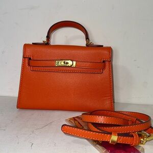 Orange Top Handle Satchel Bag 🍊